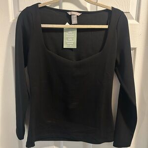 H&M Black Long Sleeve Bodysuit
